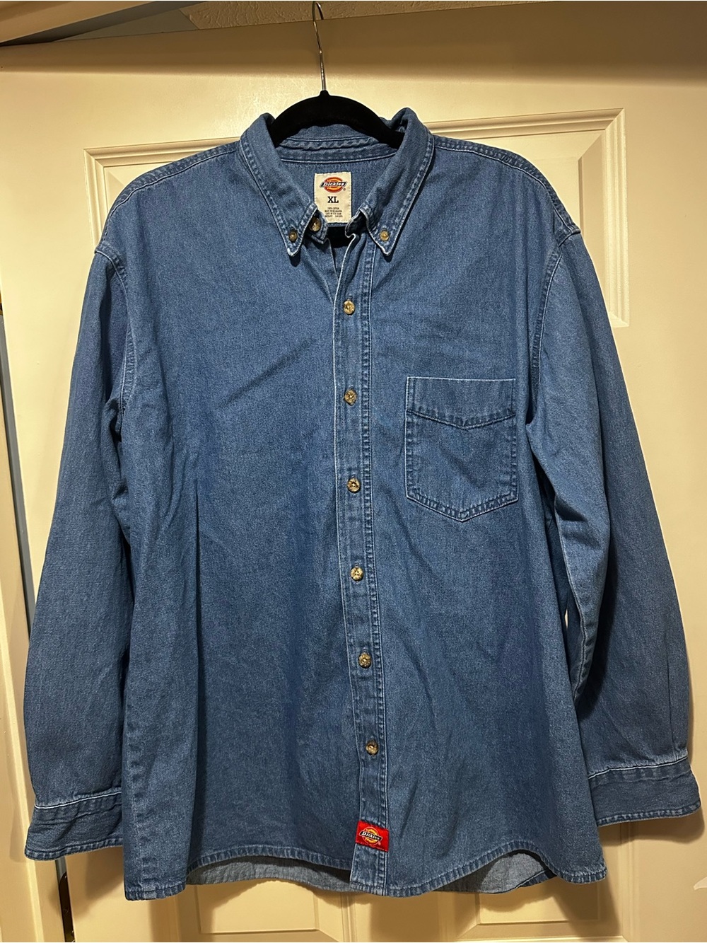 Vintage Men's Dickies Denim Button Down Long Sleeve XL